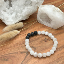 Load image into Gallery viewer, 8mm Moonstone Diffuser Bracelet  CALMING - NEW BEGINNINGS