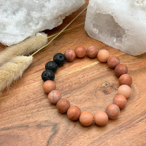 10mm Orange Aventurine Diffuser Bracelet  MANIFEST - CREATIVITY - GOOD LUCK