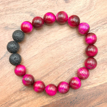 Load image into Gallery viewer, 10mm Tigers Eye Diffuser Bracelet  PROTECTION - COURAGE - BALANCE