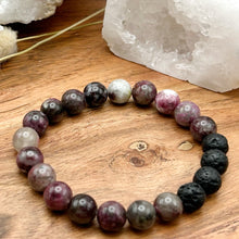 Load image into Gallery viewer, 8mm Tourmaline Diffuser Bracelet  PROTECTION - GROUNDING - CALMING