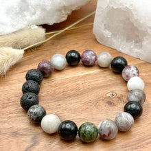 Load image into Gallery viewer, 10mm Tourmaline Diffuser Bracelet  PROTECTION - GROUNDING - CALMING