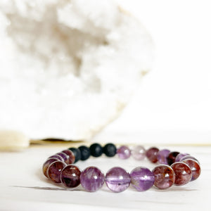 8mm Super Seven Diffuser Bracelet  HIGH VIBES - PROTECTION