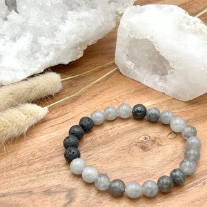 8mm Smokey Quartz Diffuser Bracelet  NEGATIVITY - GROUNDING - TRANSFORMATION