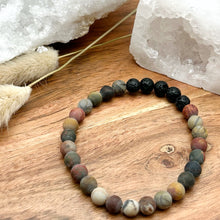 Load image into Gallery viewer, 6mm Picasso Jasper Diffuser Bracelet  CREATIVITY - UPLIFTING - GROUNDING