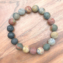 Load image into Gallery viewer, 10mm Picasso Jasper Diffuser Bracelet  CREATIVITY - UPLIFTING - GROUNDING