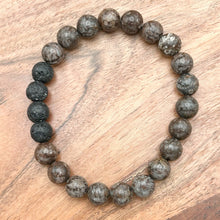Load image into Gallery viewer, 8mm Brown Snowflake Obsidian Diffuser Bracelet  BALANCE - FOCUS - PURITY