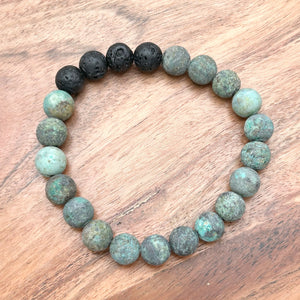 8mm African Turquoise Diffuser Bracelet  GROWTH - BALANCE - OPTIMISM