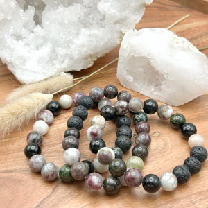 10mm Tourmaline Diffuser Bracelet  PROTECTION - GROUNDING - CALMING