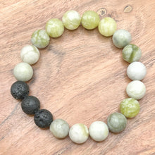 Load image into Gallery viewer, 10MM Jade Diffuser Bracelet  PURIFICATION - INNER POWER - INTUITION