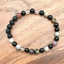 Load image into Gallery viewer, 6mm Tourmaline Diffuser Bracelet  PROTECTION - GROUNDING - CALMING