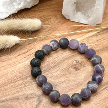 Load image into Gallery viewer, 10mm Amethyst Diffuser Bracelet  PROTECTION - PURIFICATION - SPIRITUALITY