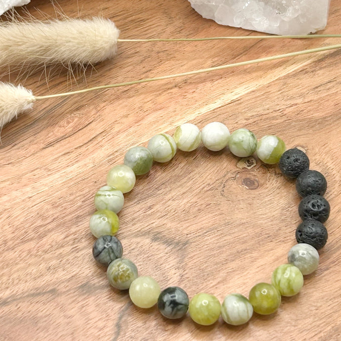8MM Jade Diffuser Bracelet  PURIFICATION - INNER POWER - INTUITION