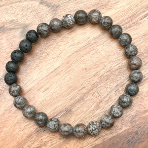 6mm Brown Snowflake Obsidian Diffuser Bracelet  BALANCE - FOCUS - PURITY