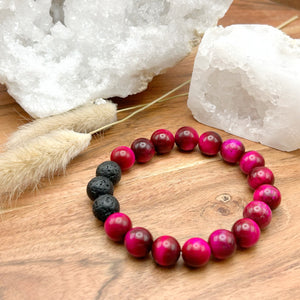 10mm Tigers Eye Diffuser Bracelet  PROTECTION - COURAGE - BALANCE