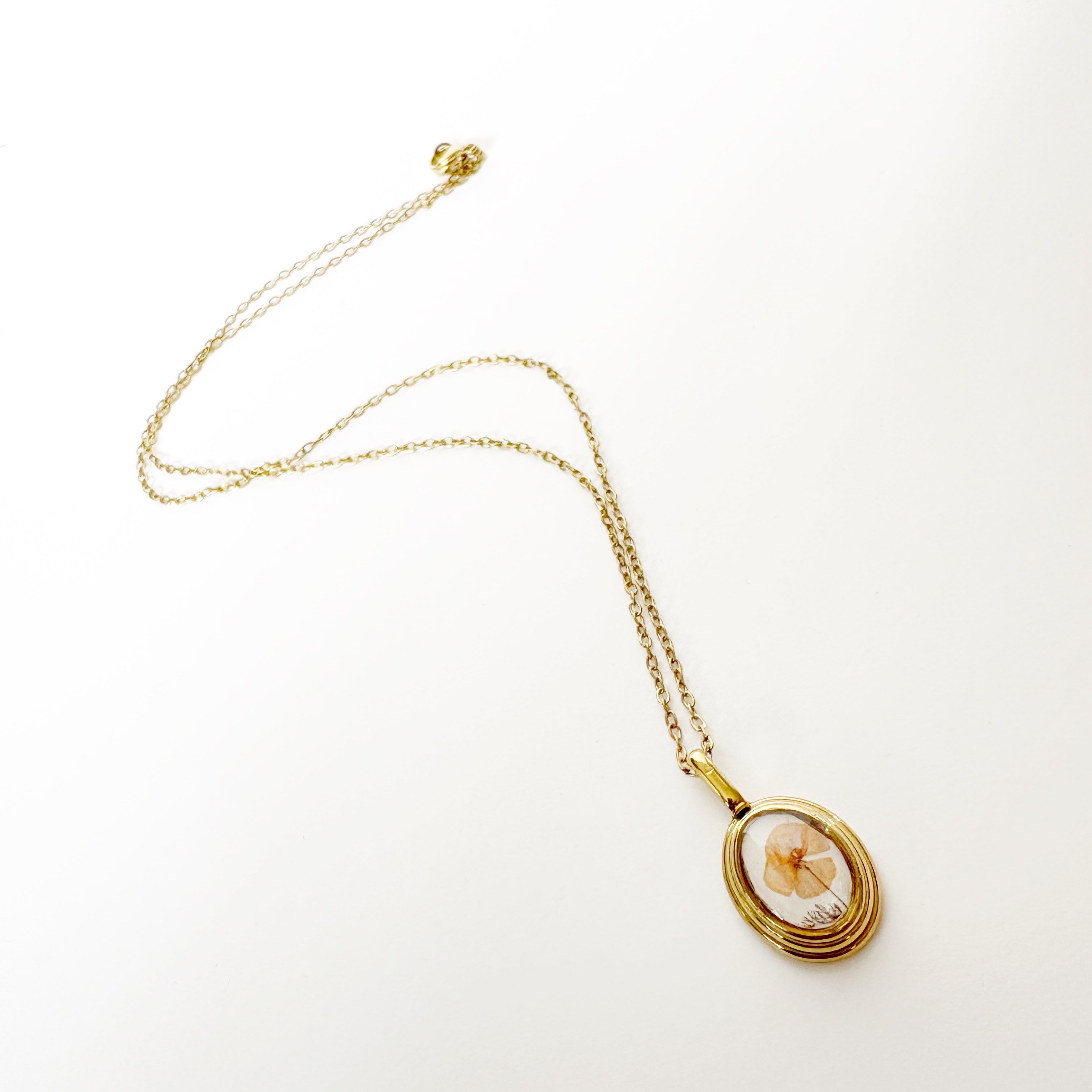 Gold Resin Art Pendant Necklace