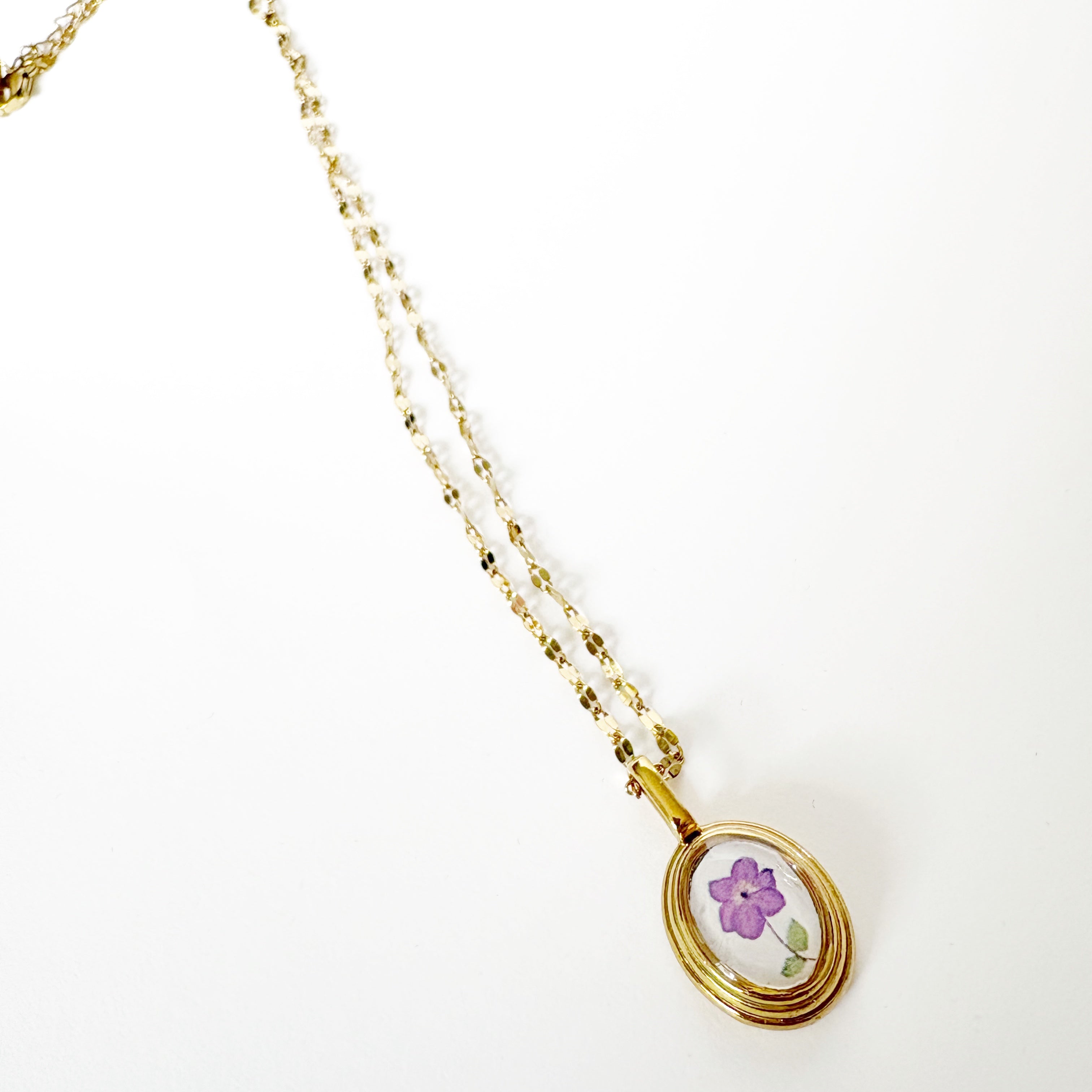 Gold Resin Art Pendant Necklace