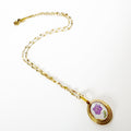 Gold Resin Art Pendant Necklace