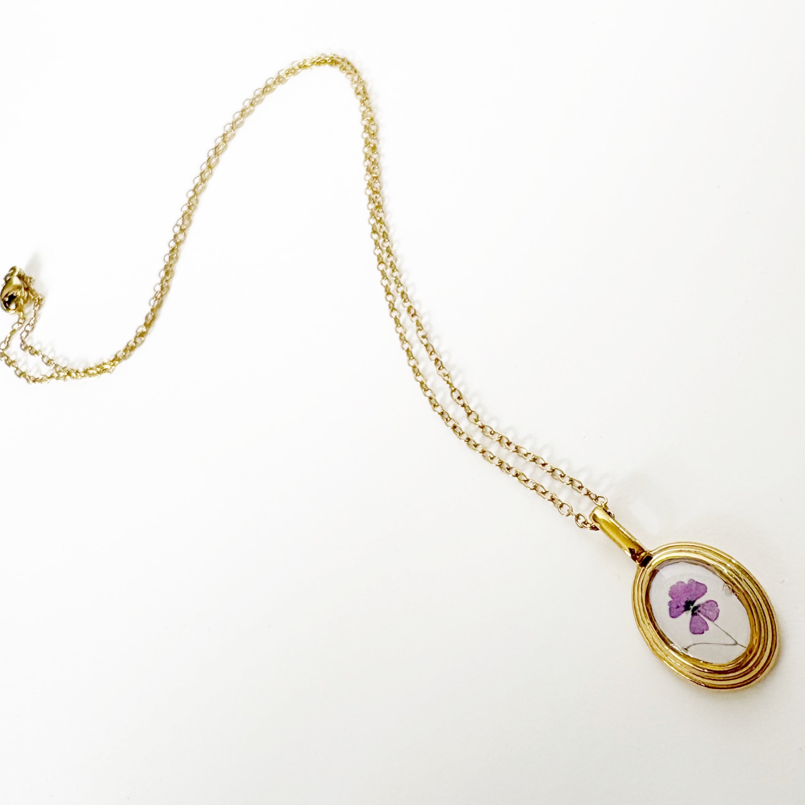 Gold Resin Art Pendant Necklace