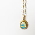 Gold Resin Art Pendant Necklace