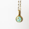 Gold Resin Art Pendant Necklace