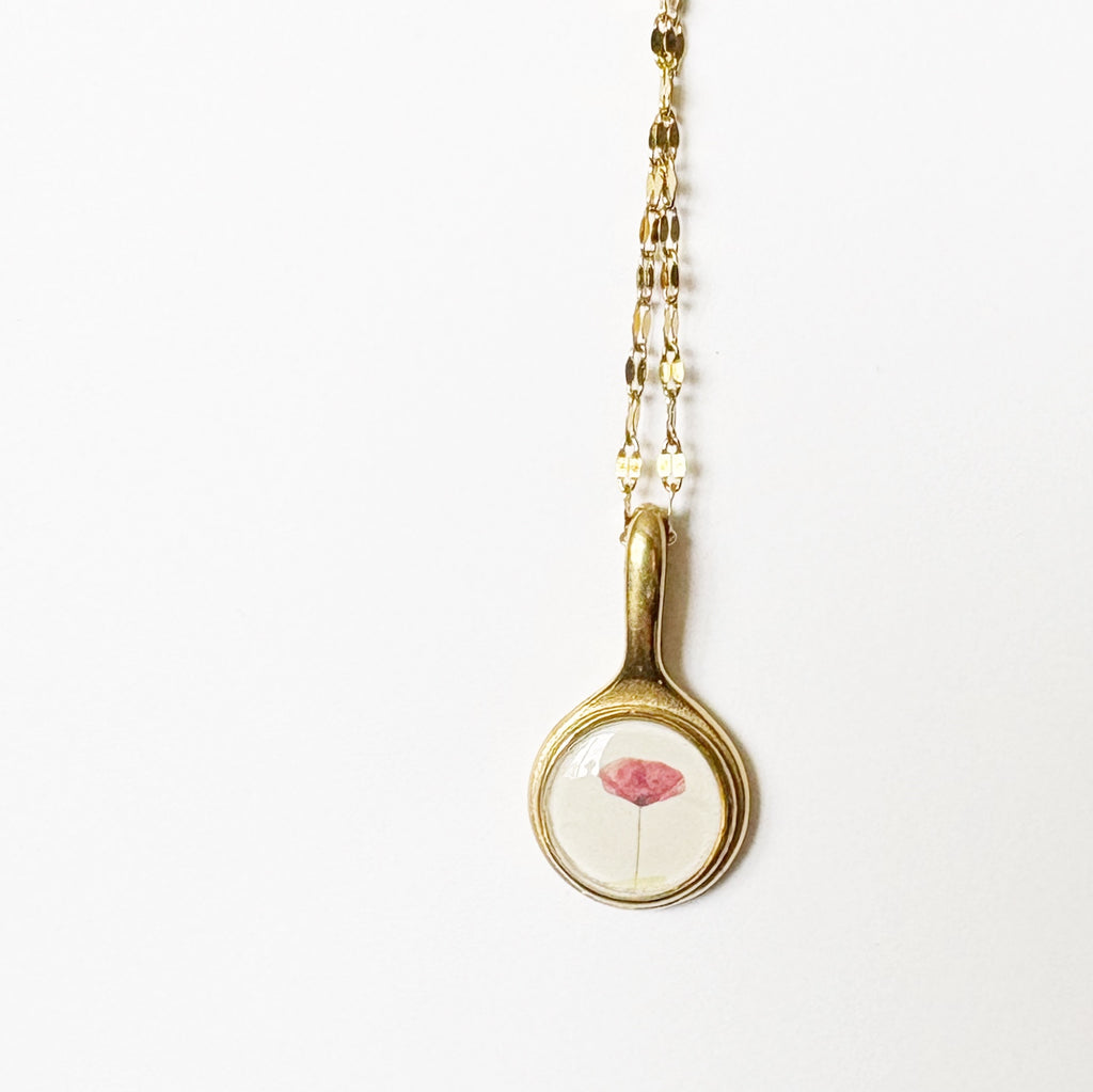 Gold Resin Art Pendant Necklace