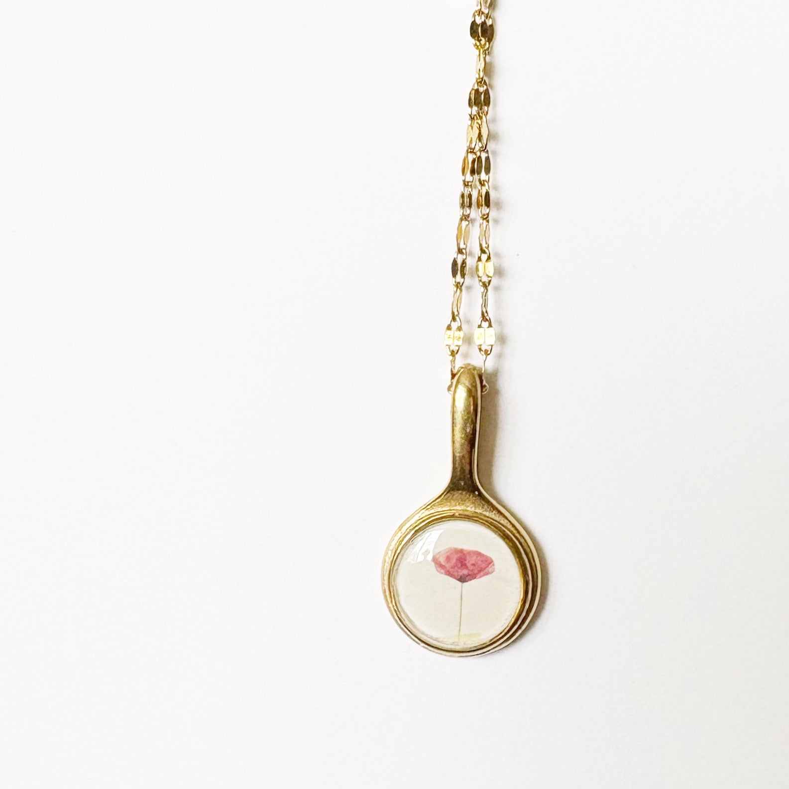 Gold Resin Art Pendant Necklace