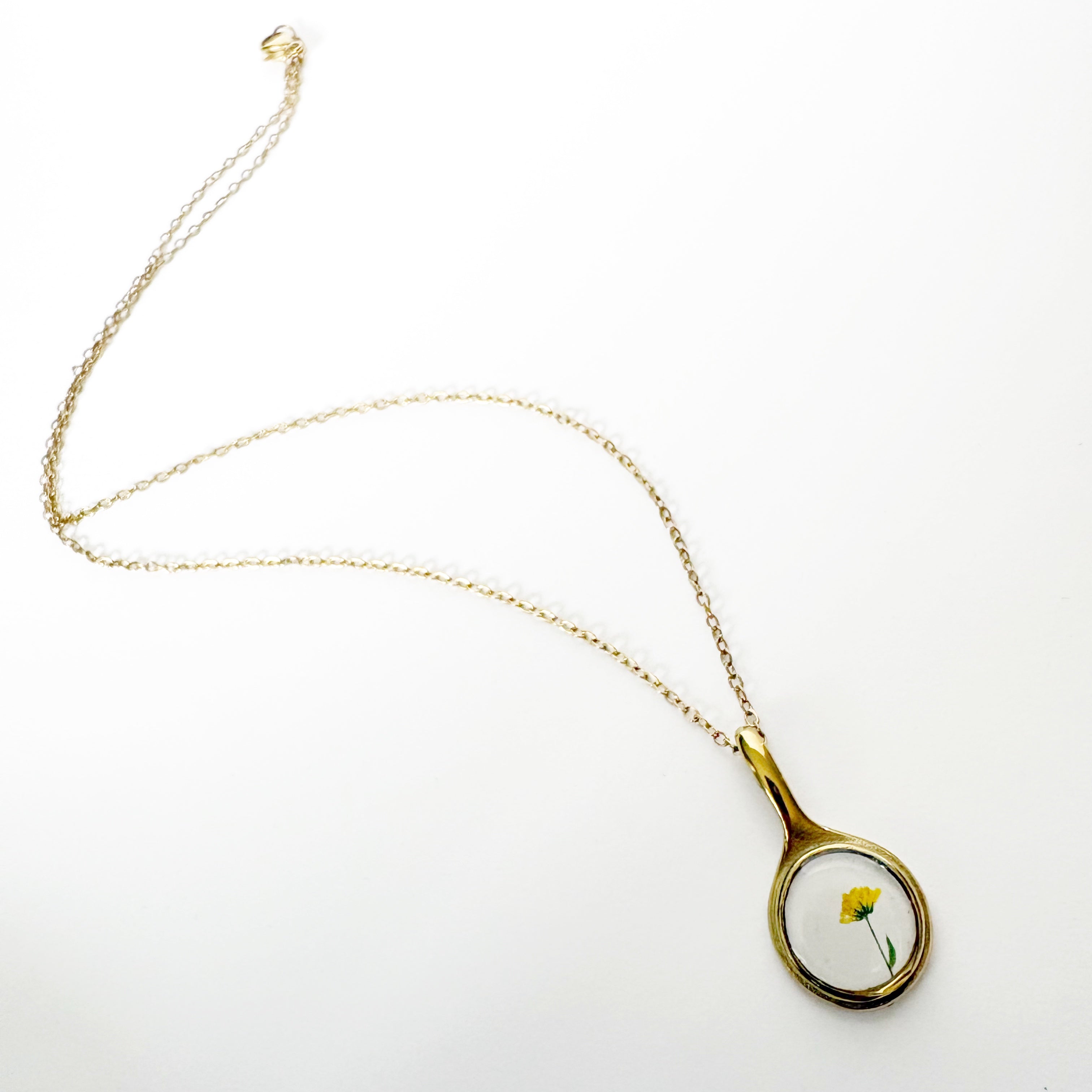 Gold Resin Art Pendant Necklace