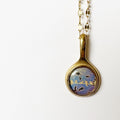 Gold Resin Art Pendant Necklace