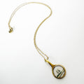 Gold Resin Art Pendant Necklace