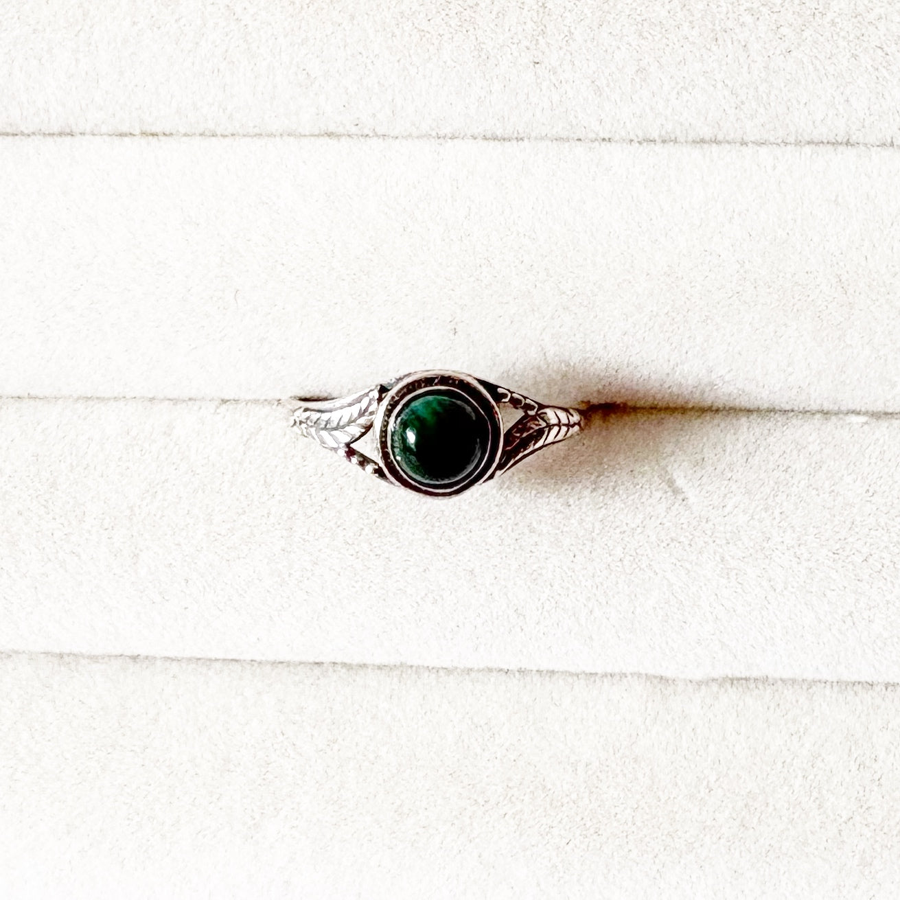 Malachite Sterling Silver Filigree Ring – Protection & Transformation SIZE 6