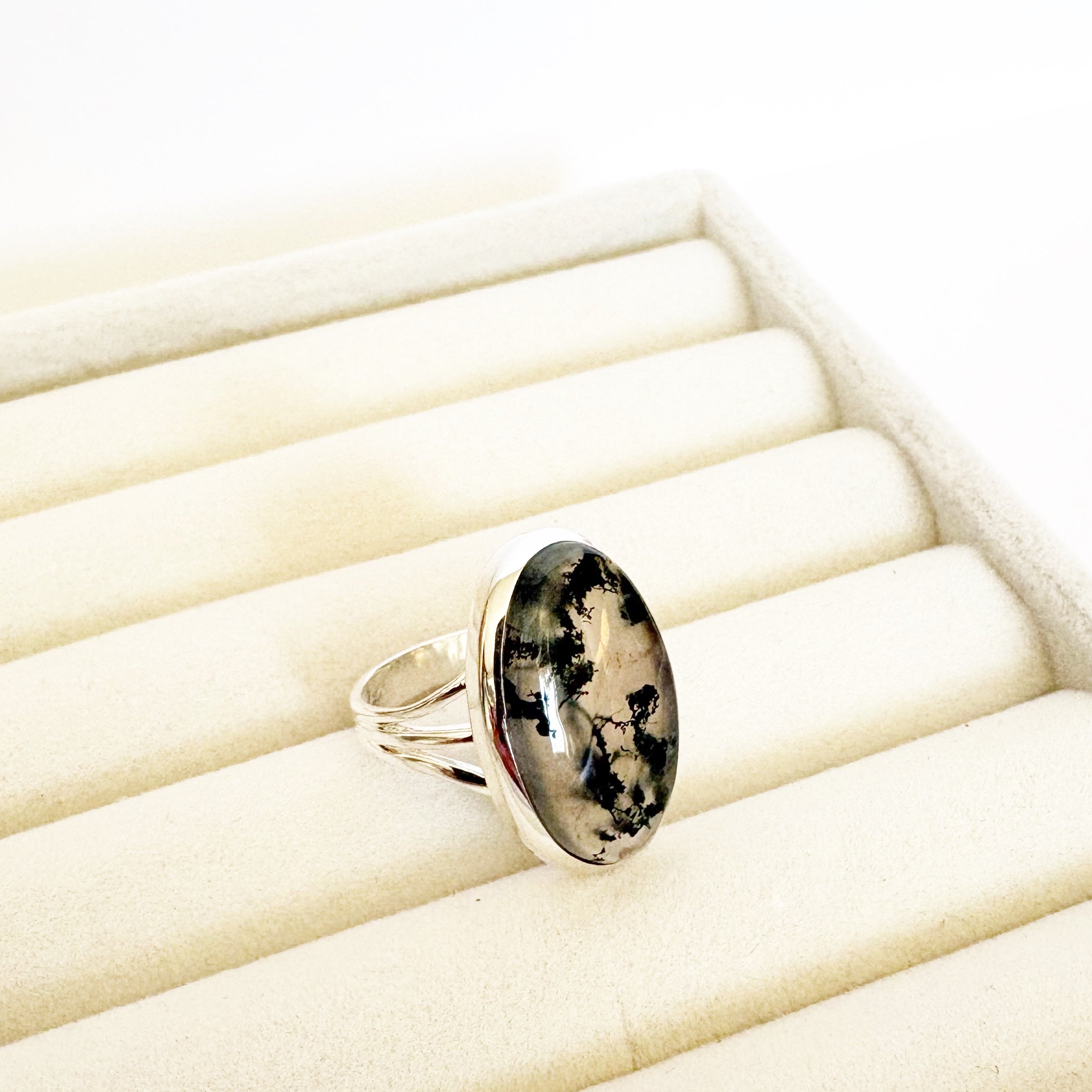Moss Agate Ring – Growth & Grounding SIZE 7