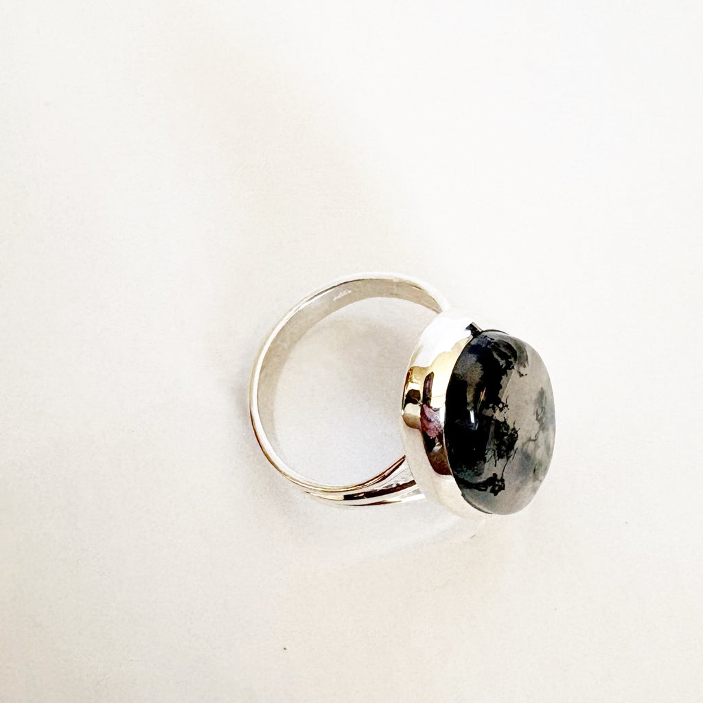 Moss Agate Ring – Growth & Grounding SIZE 7