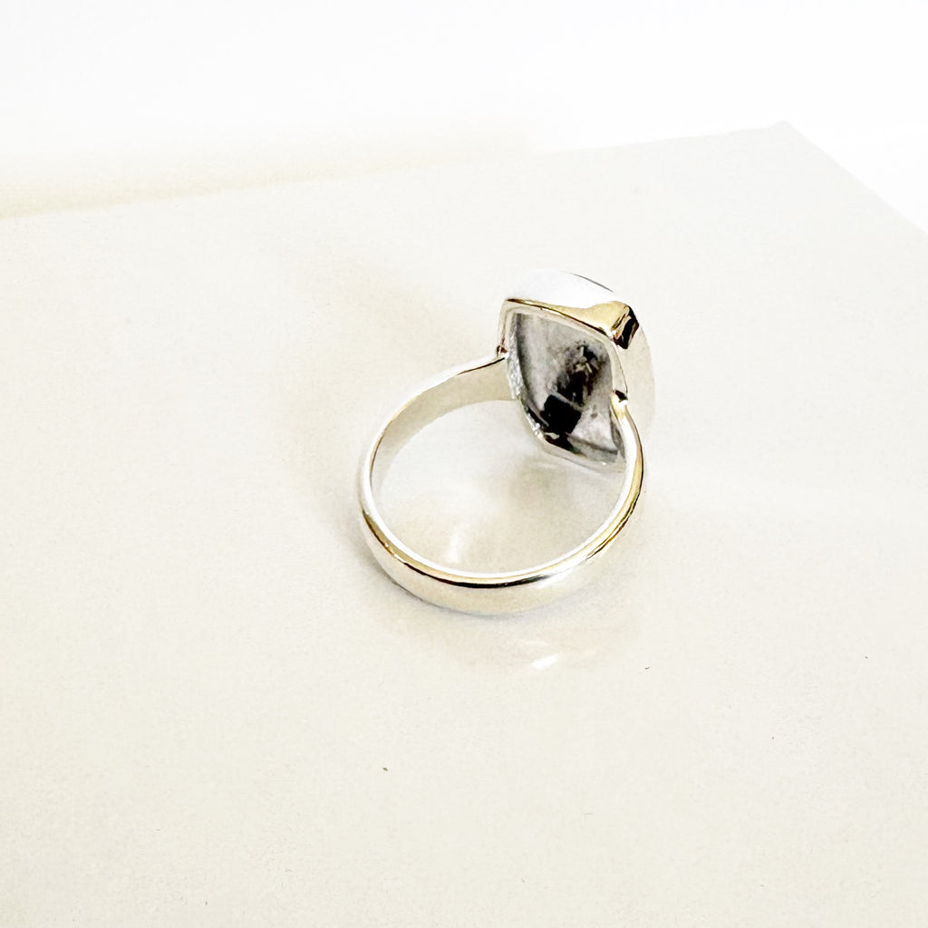 Black Tourmaline Quartz Ring – Protection & Clarity SIZE 6