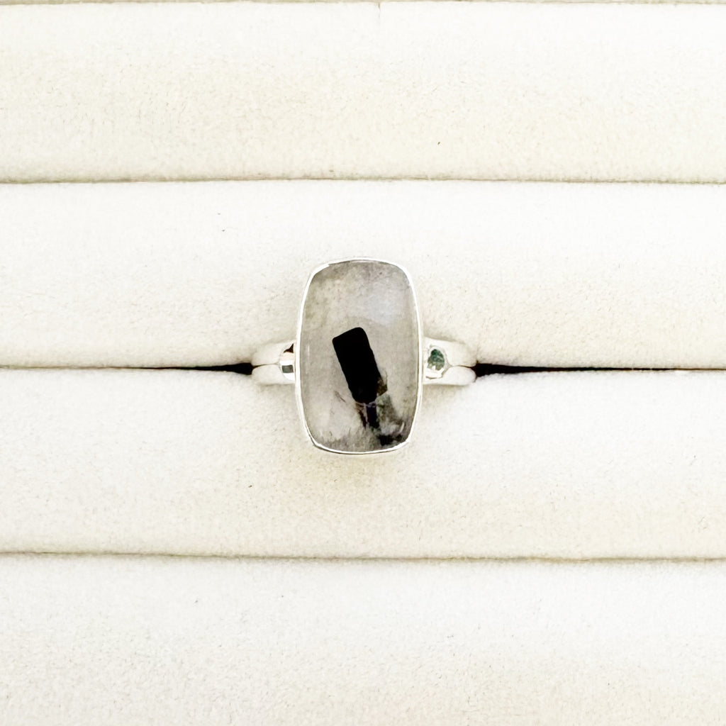 Black Tourmaline Quartz Ring – Protection & Clarity SIZE 6