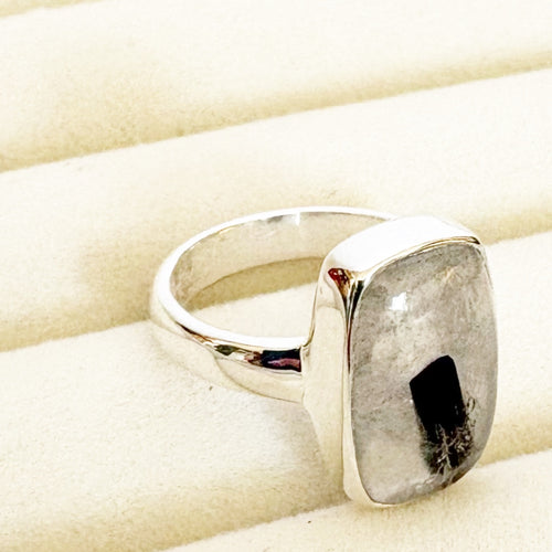 Black Tourmaline Quartz Ring – Protection & Clarity SIZE 6