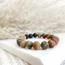 Load image into Gallery viewer, 10mm Picasso Jasper Diffuser Bracelet  CREATIVITY - UPLIFTING - GROUNDING